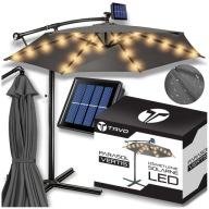 Duży parasol ogrodowy LED solarny składany oświetlenie