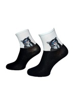 Skarpetki skarpety czarne białe kot kotek meme bawełna zwierzątka 38-42