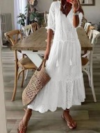 boho na plażę folkowa haft angielski biała na upały