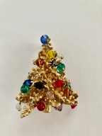 VINTAGE CHOINKA ŚWIĄTECZNA BROSZKA