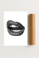 Plakat bez ramy 50x70cm Diamentowy uśmiech Glamour Luksus Diamenty Design