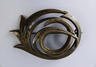 Srebrna broszka ślimak - ORNO - proj. Julia Szefer | biżuteria PRL, srebro