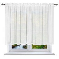 FIRANA KLASYCZNA GŁADKA BIAŁA WOAL DO KUCHNI PROSTA Z LAMÓWKĄ 300X150 CM