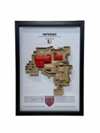 Dekoracja 3D – Mapa INFERNO | Counter-Strike |CS2|CSGO| Oprawiona w ramę C