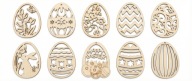 Jajka Drewniane Zawieszki 10 szt Pisanki Ozdoby Wielkanocne Świąteczne DIY