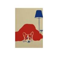 Plakat „Corgi Under the Blanket” – Minimalistyczny Plakat Ilustracyjny