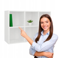 Regał Komorowy Malax Mini 2x3 Biały Mat Płyta Laminowana 90-60-30 cm