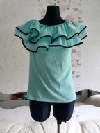 BLUZKA BOHO HISZPANKA DOPASOWANA GŁADKA ELEGANCKA