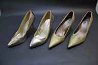 2 pary biurowych szpilek, złote i srebrne, rozmiar 39