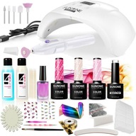 ZESTAW DO HYBRYD LAMPA + FREZARKA PAZNOKCI AKCESORIA ŻELI MOCNA MANICURE