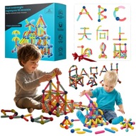 KLOCKI KONSTRUKCYJNE MAGNETYCZNE DUŻY ZESTAW 3D EDUKACYJNE KREATYWNE XXL