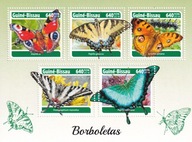 Gwinea Bissau 2018 ** cena 11,50 zł kat.7,50€ (4) - motyle, arkusz