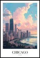 A2 PLAKAT MIASTO CHICAGO STANY ZJEDNOCZONE USA STAN ILLINOIS