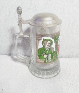 STARY KUFEL DO PIWA Z CYNOWĄ POKRYWKĄ NIEMIECKI SYGNOWANY