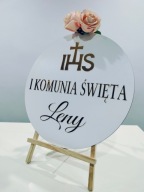 Tablica powitalna koło 40 cm Pierwsza Komunia Święta