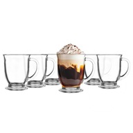 Szklanki z uchem GLASMARK zestaw 6szt duży pojemny kawę latte herbatę 400ml