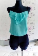 KOMBINEZON MIĘTOWY KRÓTKI SPODENKI BLUZKA SPODIUM italy włoski sexy vintage