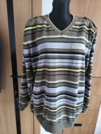 Super sweter męski bawełna 2XL khaki pagony Litrico fajne kolory