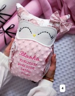 Poduszka dekoracyjna__MINKY__SOWA SÓWKA haft imię METRYCZKA PREZENT