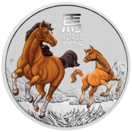 Lunar III Rok Konia 2 uncje Srebra 2026 Kolor