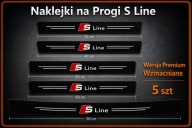 5 szt NAKŁADKI FOLIA NAKLEJKI OCHRONNE NA PROGI AUDI S-LINE A3 A4 A5 A6 A7