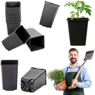 DONICZKI PRODUKCYJNE KWADRATOWE ROZSADY SADZONKI CZARNE DO PIKOWANIA 50szt