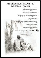 A2 PLAKAT WIERSZ WALENTYNKI PREZENT *NIE OBIECUJĘ CI PRAWIE NIC B. LEŚMIAN*