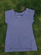 Bluzka Freya cotton/strech granat/biel paski BDB r. 40/L