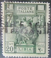 Libia stary znaczek z nadrukiem Fezzan (9/61