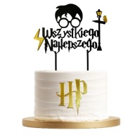 Topper Harry Potter na tort – Wszystkiego Najlepszego + dekoracja HP na bok