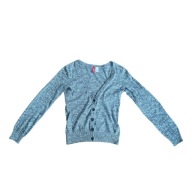 Sweter damski z długim rękawem szary dzianinowy zapięcie na guziki 34 H&M