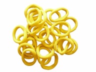 Gumki frotki do włosów elastyczne 3 cm - paczka 50 szt. żółte