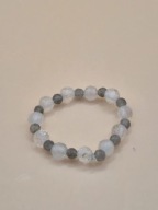 pierścionek na gumce z kamieni naturalnych Topaz, Kwarc dymny