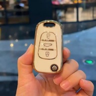 Biało-złote etui na kluczyk HYUNDAI i20 i30 KIA Sportage Rio 3 przyciski