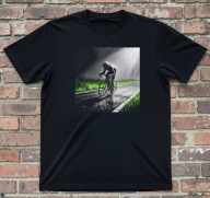 T-shirt z rowerem w deszczu. Koszulka z rowerem L