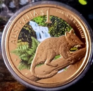 AUSTRALIA - 1 dolar 2010, diabeł tasmański - Tasmania, UNC, kolor, folder !