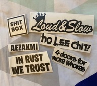 Naklejki samochodowe gruz JDM Stance–Shitbox InRustWeTrust Low &Slow Czarne