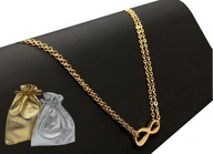 NASZYJNIK ZŁOTY NIESKOŃCZONOŚĆ PODWÓJNY ŁAŃCUSZEK STAL CHIRURGICZNA