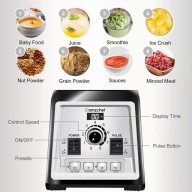 AMZCHEF Blender 2000W do koktajli 2L, 8 prędkości, szary