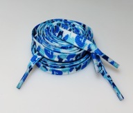 Modne Sznurówki BLUE ABC CAMO | Styl Streetwear Custom Kamuflaż