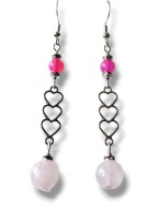 KRAG10 Kolczyki kamienie KWARC RÓŻOWY AGAT