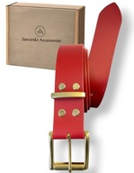 Pasek męski skórzany hefajstos krupon klamra prawdziwy mosiądz real brass