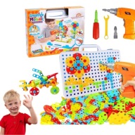 KLOCKI KONSTRUKCYJNE WKRĘTARKA DLA DZIECI DO MAJSTERKOWANIA DUŻY ZESTAW HIT