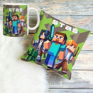 Poduszka + kubek Minecraft, imienny, personalizacja, pomysł na prezent