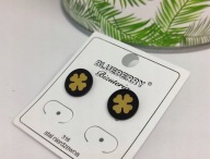 3129 Kolczyki Koniczynki Blueberry;Stal 316L