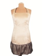 TROLL ZŁOCISTO BEŻOWA SUKIENKA WIĄZA38NIE NA SZYI