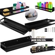 PÓŁKA ŁAZIENKOWA POD PRYSZNIC NAŚCIENNA RUHHY 19188 CZARNA 50X10,5X6 CM