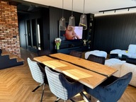 Stół dębowy loft Nowoczesny Dąb Lite Drewno Rustic Jadalnia Żywica