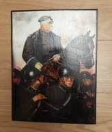 Piłsudski J. - Komendant wśród piechurów. 21,2 x 27,4 cm ,nie olej