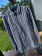 2 Koszula turystyczna Primark granatowe pionowe pasy zamek bawełna L